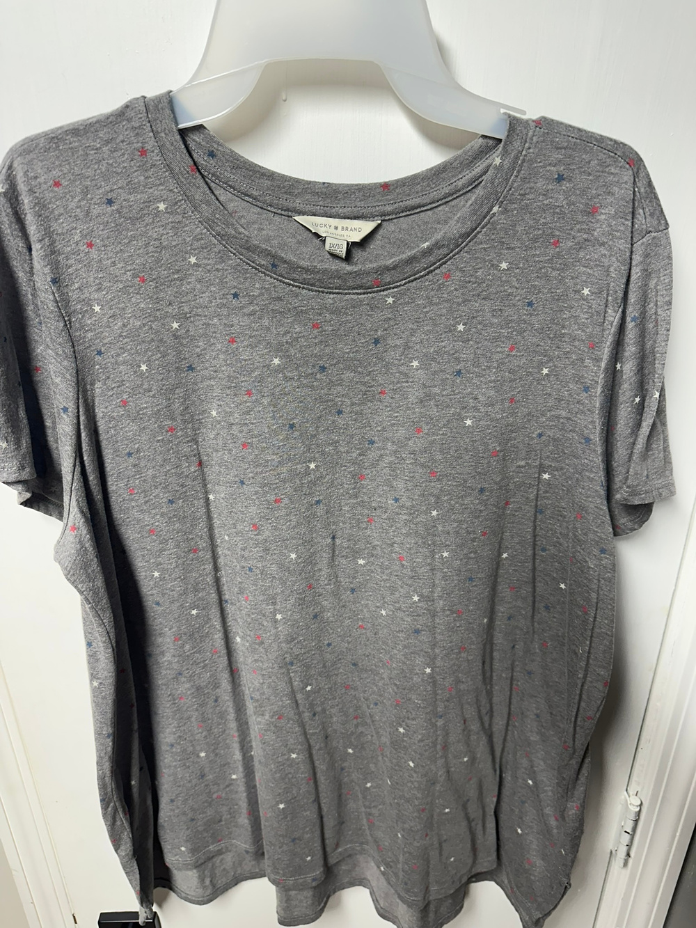 Lucky Brand | Red, White, Blue Star Star Print Top | Size 1X